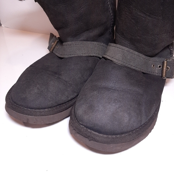 Kirkland Signature Sheepskin Shearling Boots Mid Calf Foldover Buckle Winter - Picture 7 of 15